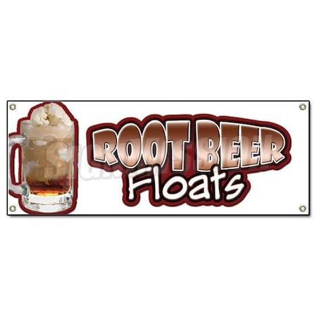 Signmission ROOT BEER FLOATS BANNER SIGN rootbeer float mug ice cream soda sundae cone B-Root Beer Floats